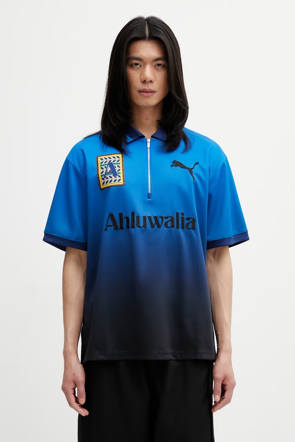 Puma x Ahluwalia polo pánské modrá 635234