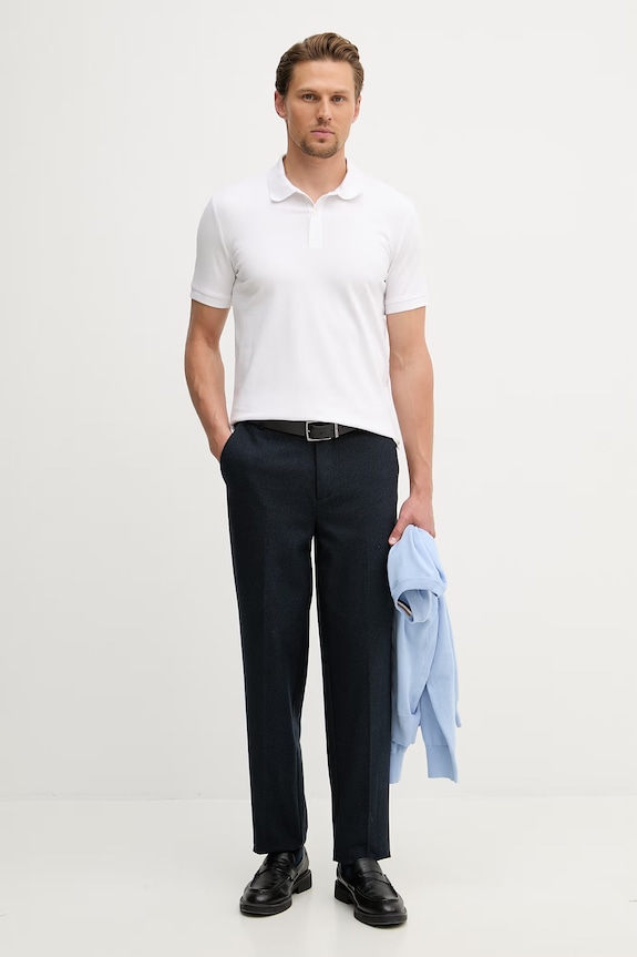 Trussardi πόλο ανδρικό βαμβακερό με ελαστάν G5008000124N λευκό SS26