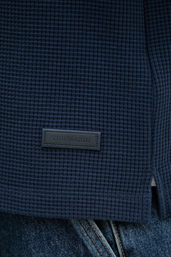 Trussardi polo pentru bărbați, cu bumbac G5058000102N bleumarin