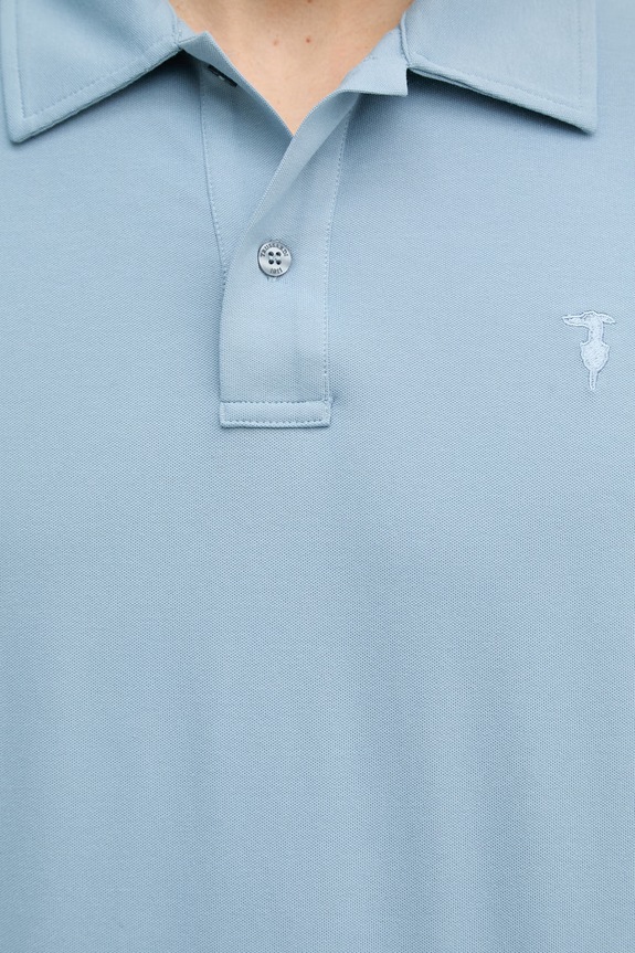 Trussardi polo pentru bărbați, cu amestec de mătase G5098000140N albastru
