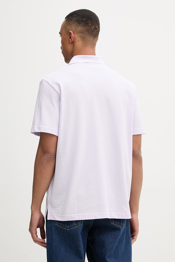 Odzież Calvin Klein Jeans polo męskie bawełniane LV04RF209G fioletowy