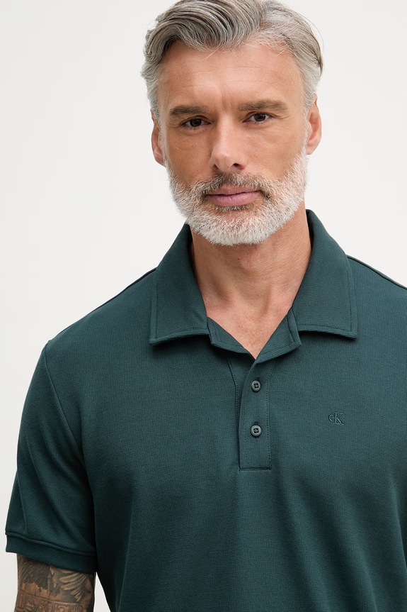 Calvin Klein Jeans polo tričko pánske bavlnené zelená LV04RF205G