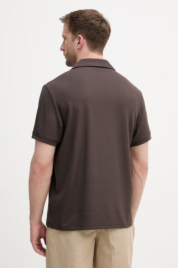 Îmbrăcăminte Calvin Klein Jeans polo pentru bărbați, cu bumbac LV04RF205G maro