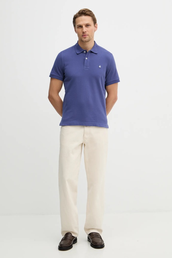 United Colors of Benetton polo de bumbac 3089J3179. bleumarin SS26
