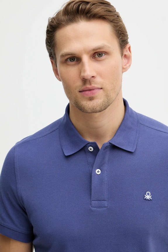United Colors of Benetton polo de bumbac bleumarin 3089J3179.