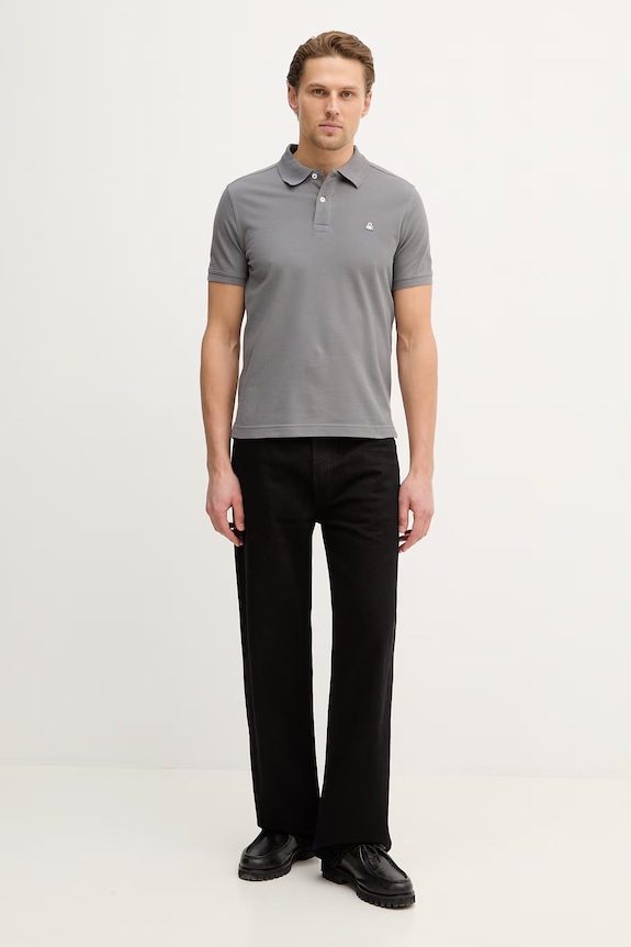 Bavlnené polo tričko United Colors of Benetton 3089J3179. sivá SS26