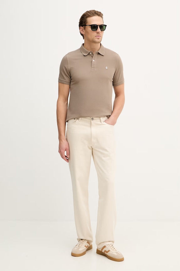 Bavlnené polo tričko United Colors of Benetton 3089J3179. hnedá SS26