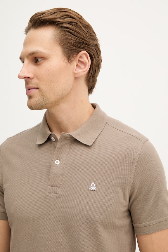 Bavlnené polo tričko United Colors of Benetton hnedá 3089J3179.