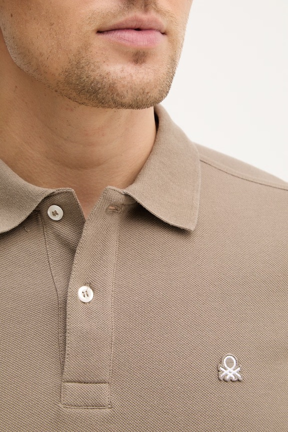 Bavlnené polo tričko United Colors of Benetton 3089J3179. hnedá