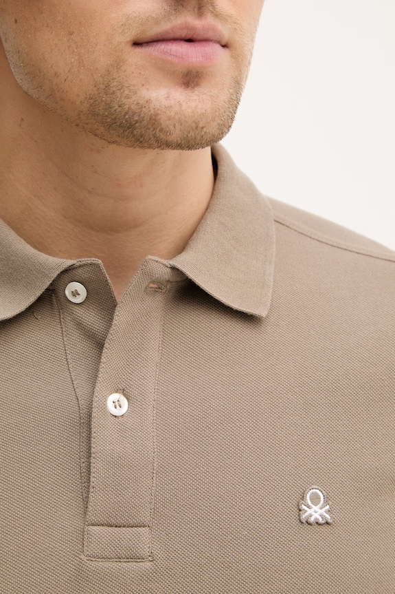 Bavlnené polo tričko United Colors of Benetton 3089J3179. hnedá