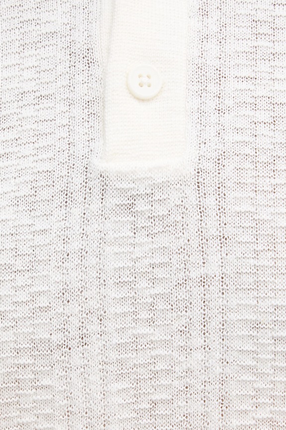 United Colors of Benetton πλεκτό μπλουζάκι πόλο Ανδρικό με πρόσμιξη λινού 1DC3U301T μπεζ