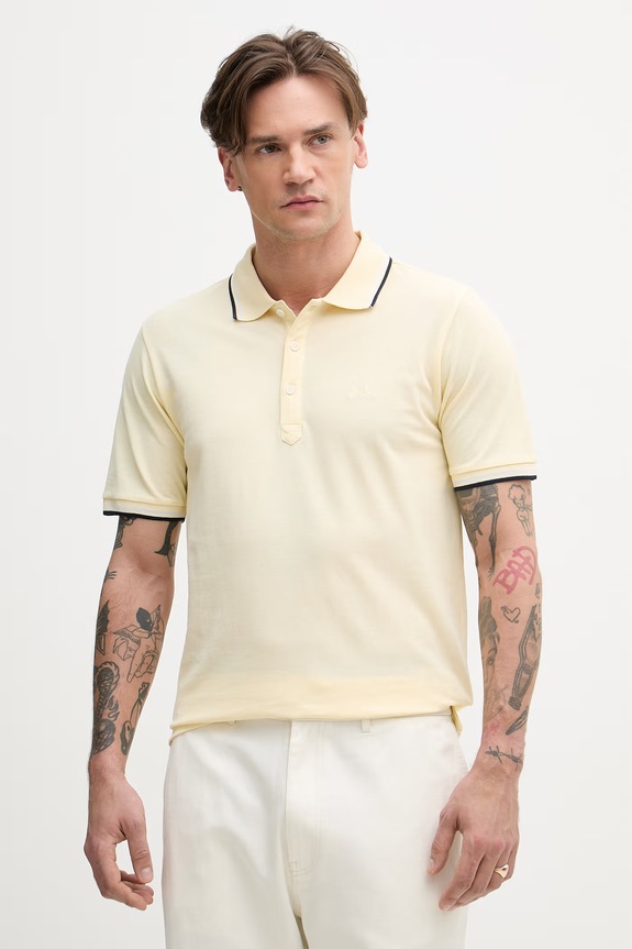 Lindbergh polo bărbați din bumbac slim galben 30.404010