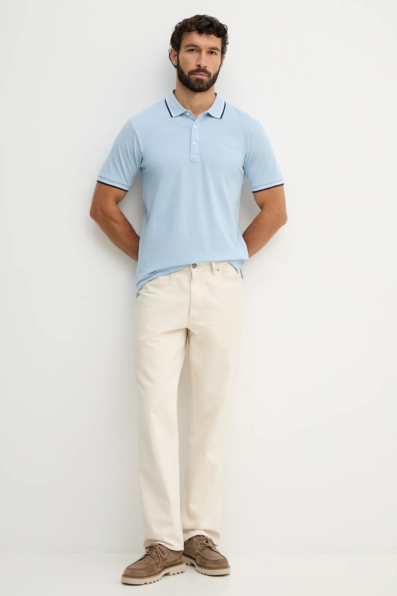 Lindbergh polo tričko pánske bavlnené 30.404010 modrá SS26