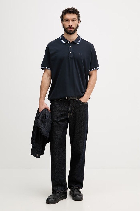 Lindbergh polo bărbătesc din bumbac 30.404010 bleumarin SS26