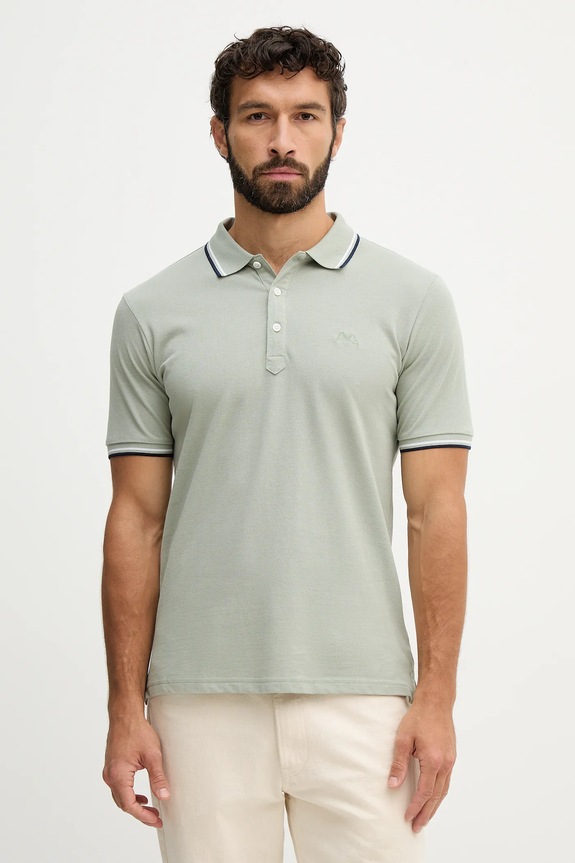 Lindbergh polo tričko pánske bavlnené slim zelená 30.404010