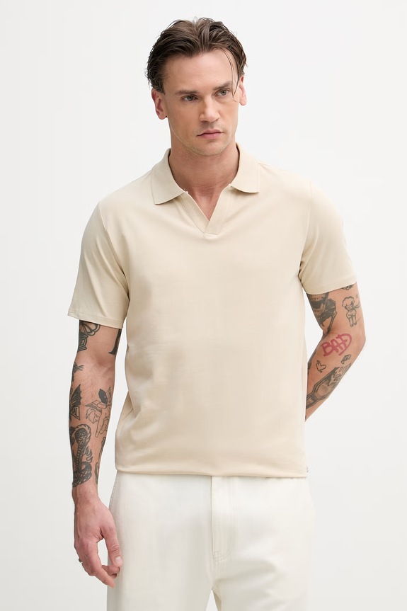 Lindbergh polo pentru bărbați, din bumbac cu elastan bej 30.404036A