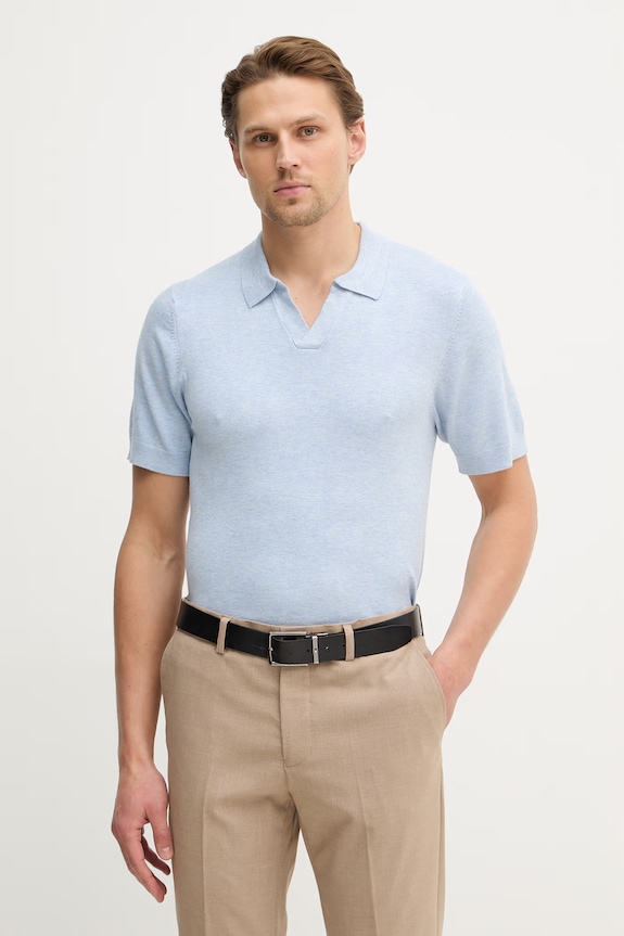 Lindbergh tricou polo slim albastru 30.800159B