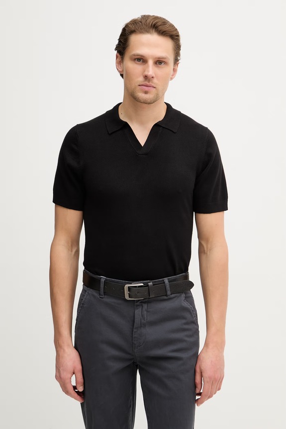 Lindbergh tricou polo slim negru 30.800159B