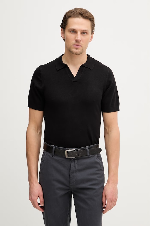 Lindbergh tricou polo slim negru 30.800159B