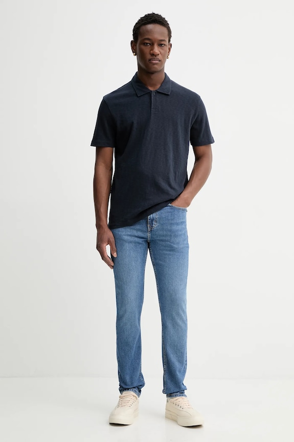 Bavlnené polo tričko Marc O'Polo 5000008482 tmavomodrá SS26