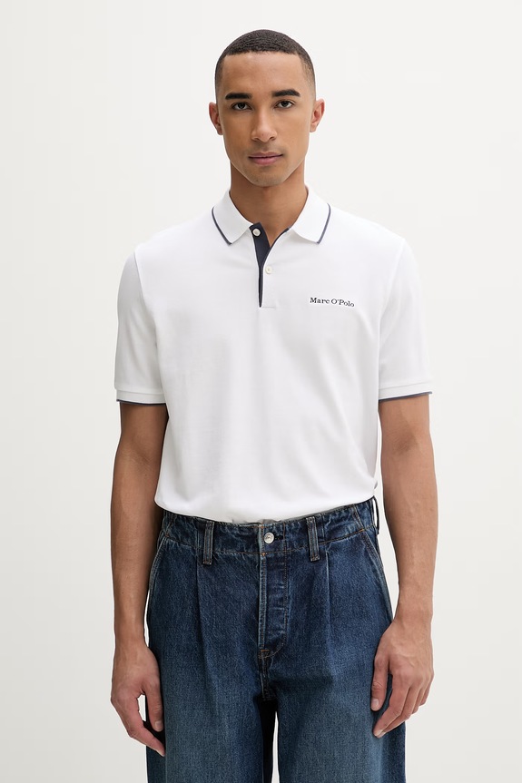 Marc O'Polo polo pentru bărbați, din bumbac alb 5000012673
