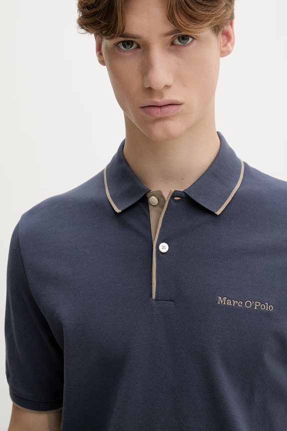 Marc O'Polo polo męskie bawełniane niebieski 5000012673
