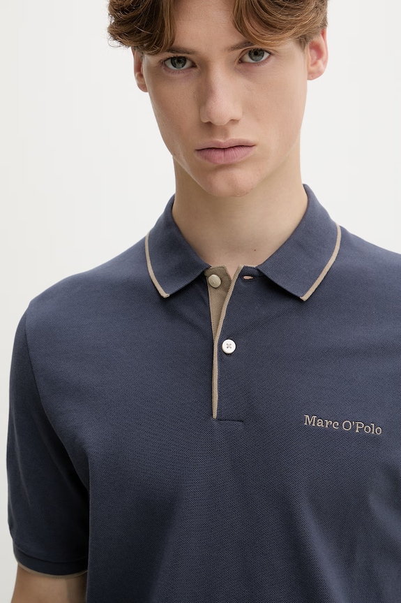 Marc O'Polo polo męskie bawełniane niebieski 5000012673