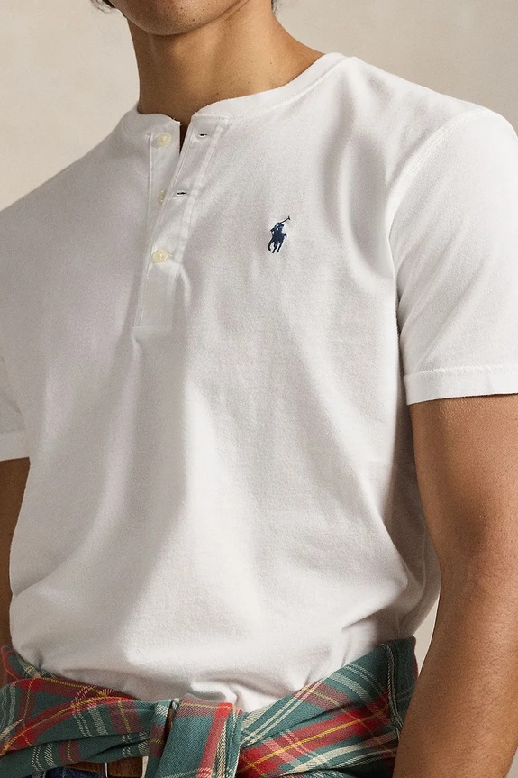 Βαμβακερό μπλουζάκι Polo Ralph Lauren λευκό 710964485