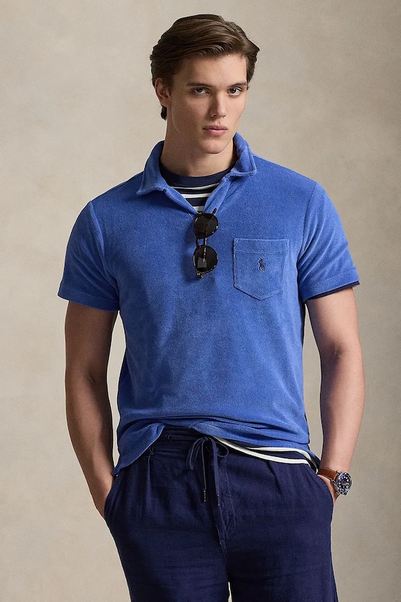 Polo tričko Polo Ralph Lauren jednofarebný modrá 710A12491