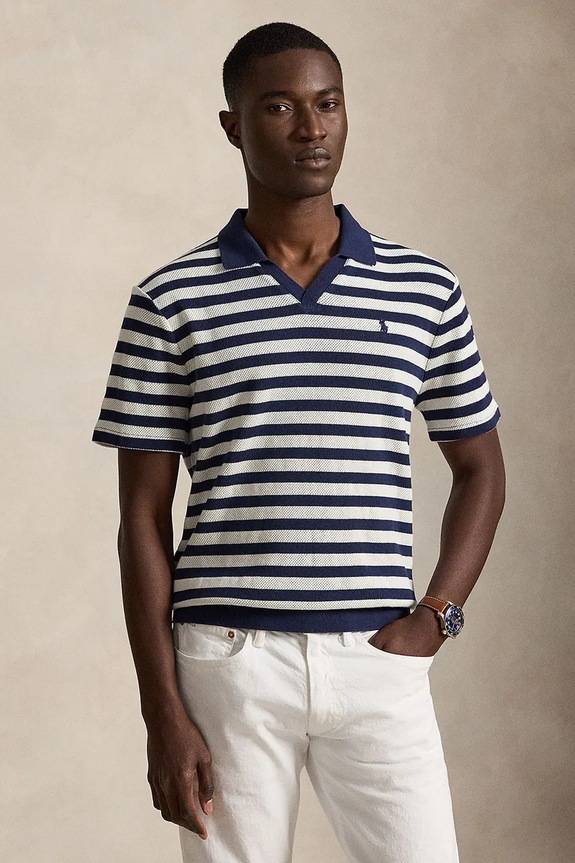 Polo Ralph Lauren polo tričko pánske bavlnené modrá 710A13006