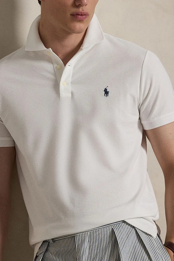 Bavlnené polo tričko Polo Ralph Lauren biela 710B13479