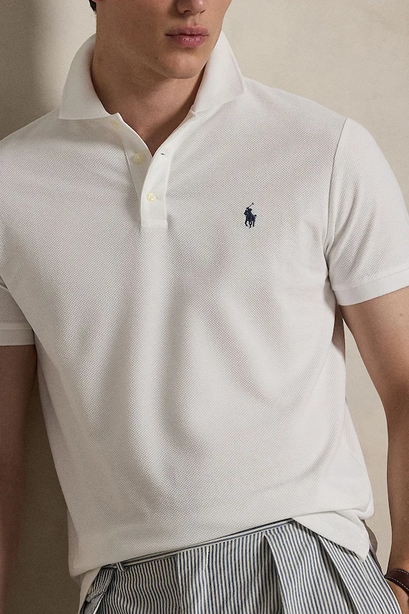 Bavlnené polo tričko Polo Ralph Lauren biela 710B13479