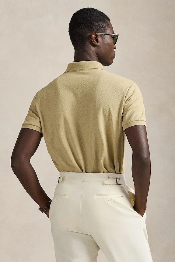 Polo Ralph Lauren polo bawełniane 710B13479 beżowy SS26