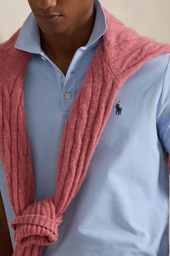 Polo Ralph Lauren polo de bumbac albastru 710B13479