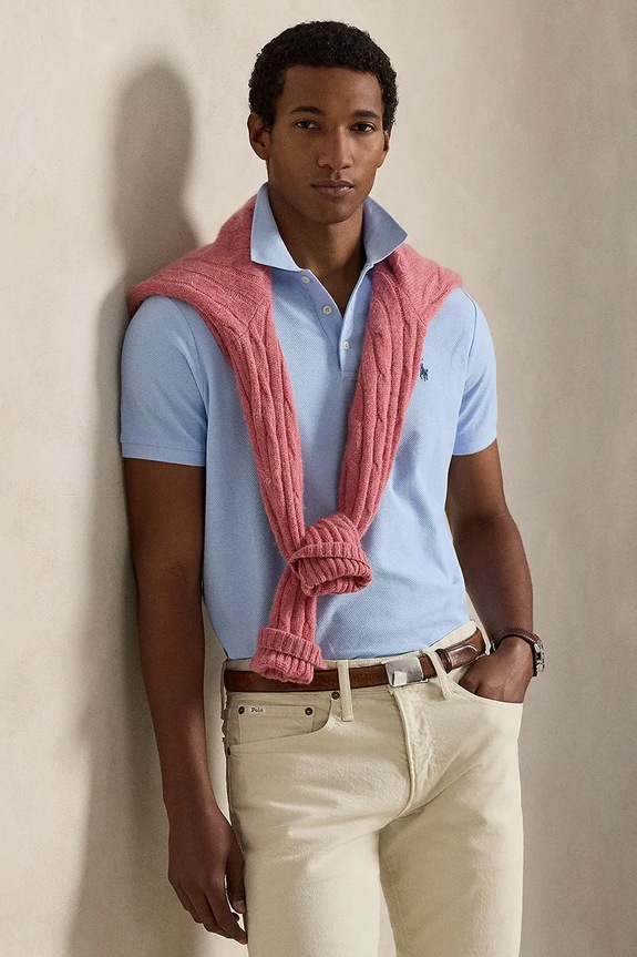 Polo Ralph Lauren polo de bumbac 710B13479 albastru