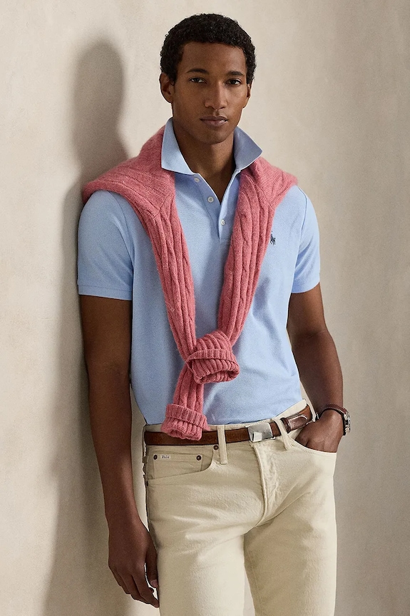 Polo Ralph Lauren polo de bumbac 710B13479 albastru