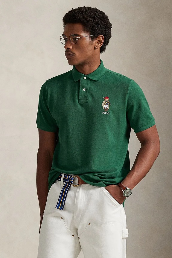 Polo Ralph Lauren polo de bumbac slim verde 710B16618