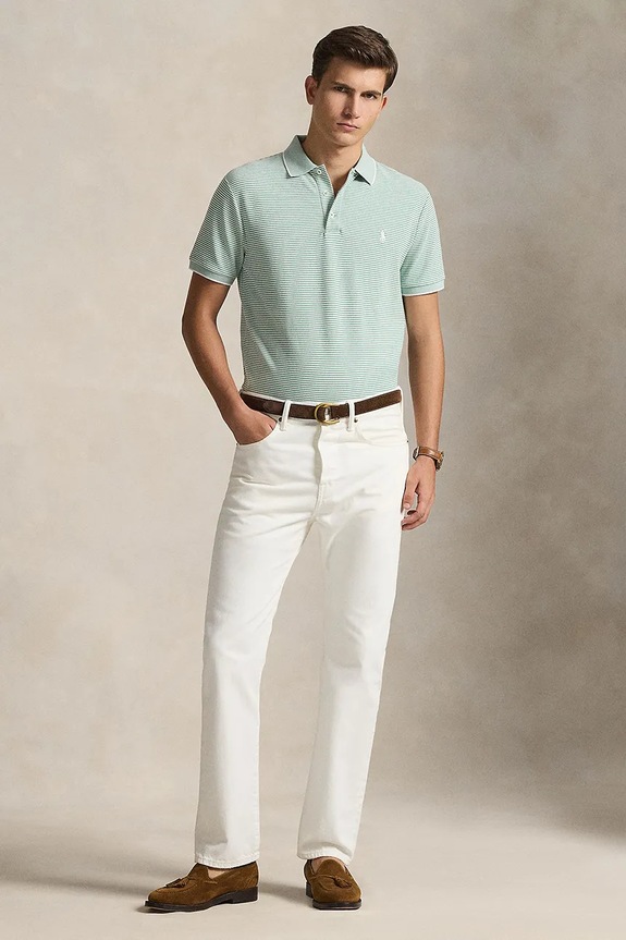 Îmbrăcăminte Polo Ralph Lauren tricou polo 710A12308 turcoaz