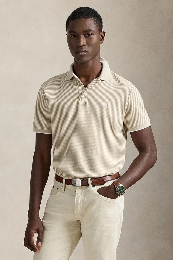 Polo tričko Polo Ralph Lauren jednofarebný béžová 710A12308