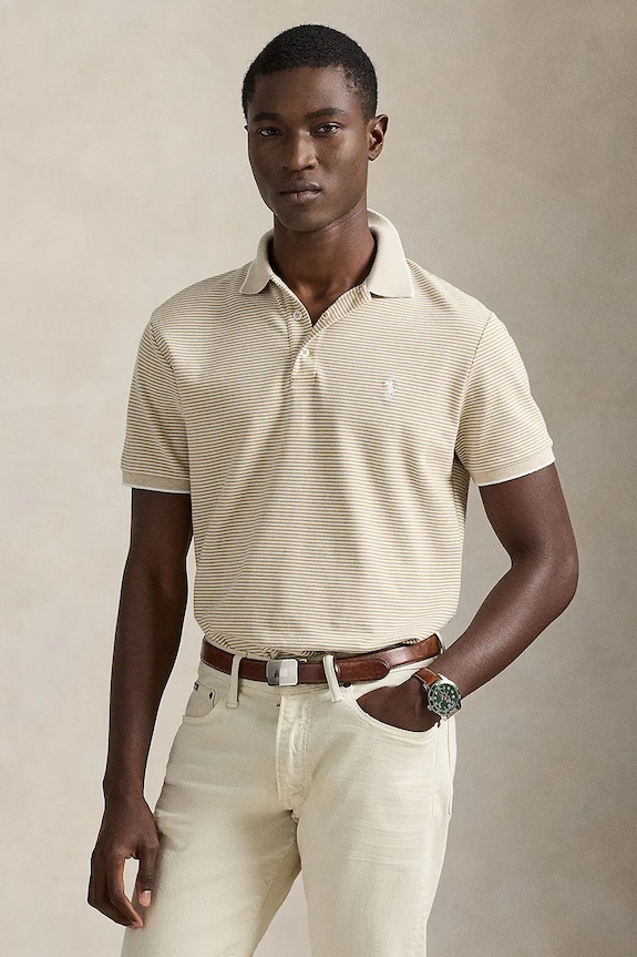 Polo tričko Polo Ralph Lauren jednofarebný béžová 710A12308