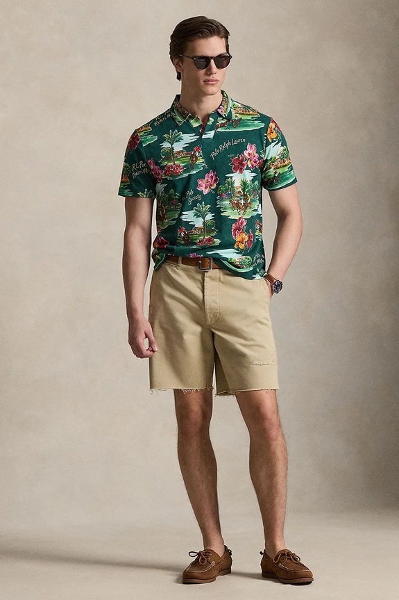 Oblečení Polo tričko s přídavkem lnu Polo Ralph Lauren 710B13535 zelená
