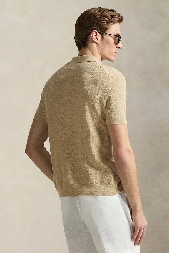 Polo Ralph Lauren tricou polo din in 710B13891 maro SS26