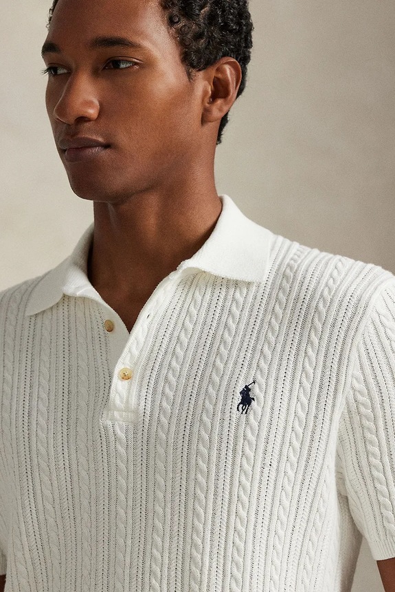 Bavlnené polo tričko Polo Ralph Lauren biela 710B13893