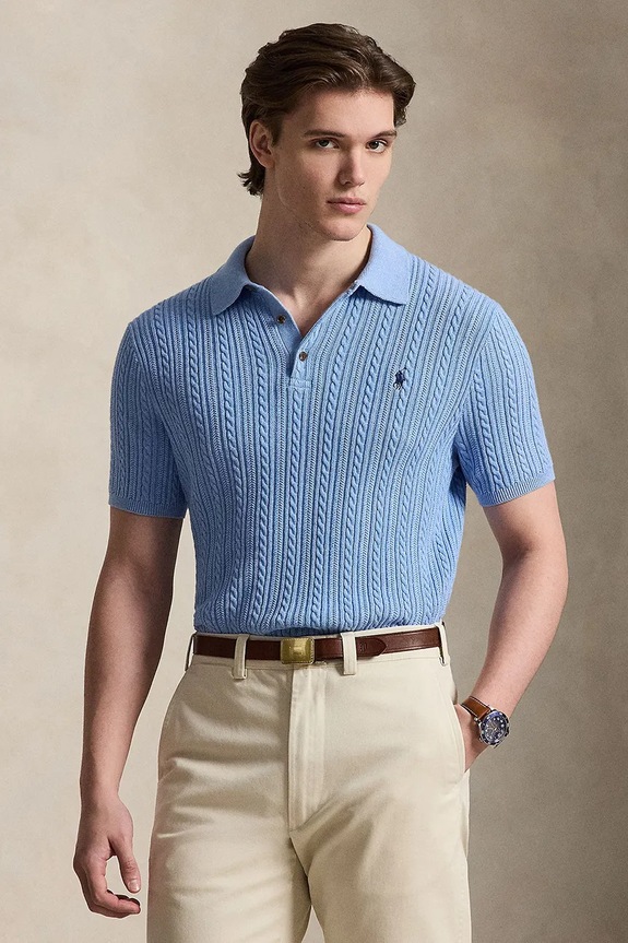 Bavlnené polo tričko Polo Ralph Lauren jednofarebný modrá 710B13893