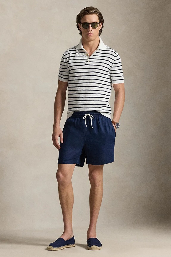 Odzież Polo Ralph Lauren polo z domieszką lnu 710B13894 biały