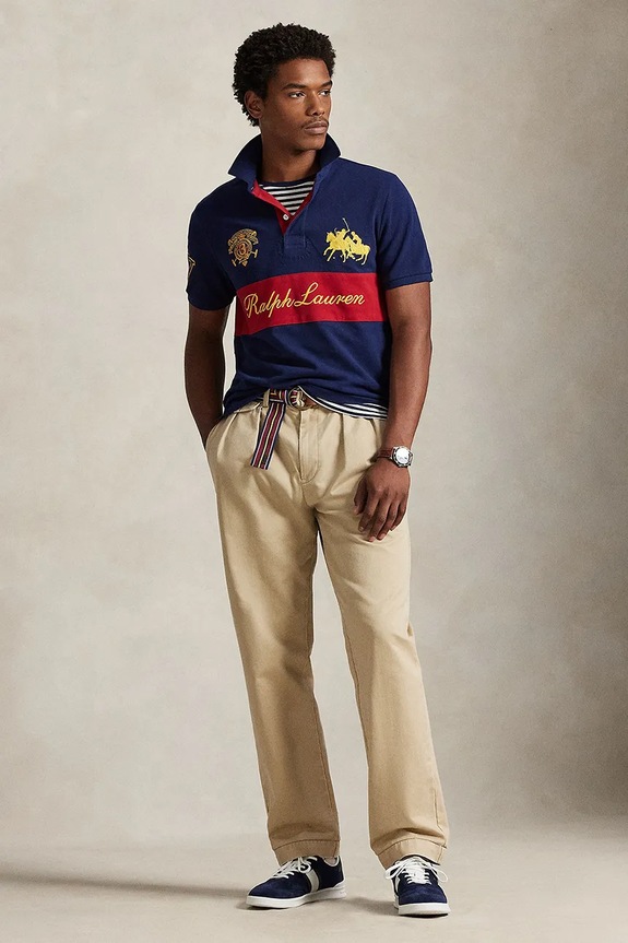 Oblečenie Bavlnené polo tričko Polo Ralph Lauren 710B14223 tmavomodrá