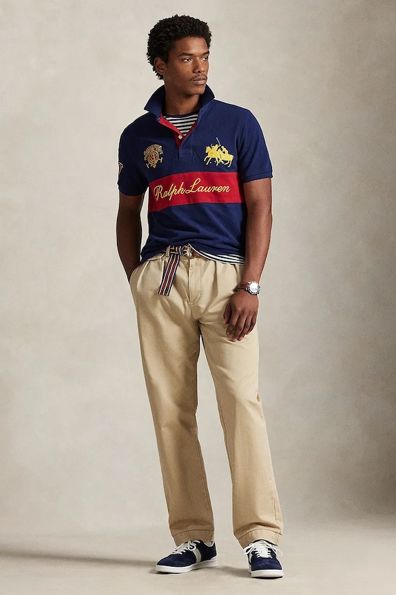 Oblečenie Bavlnené polo tričko Polo Ralph Lauren 710B14223 tmavomodrá