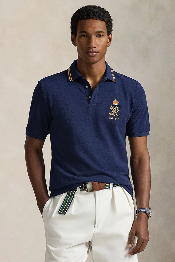 Polo Ralph Lauren polo bawełniane regular granatowy 710B14507