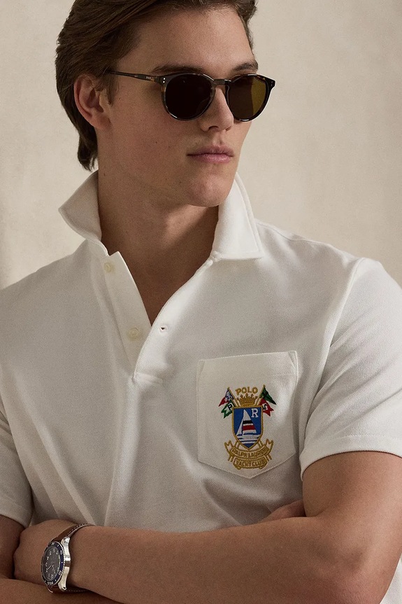 Polo Ralph Lauren polo de bumbac alb 710B14573