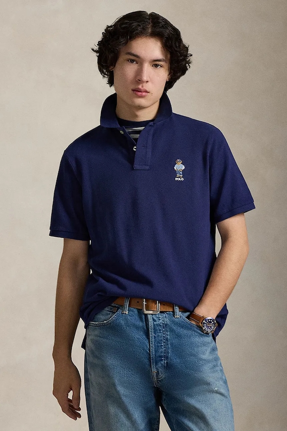 Bavlnené polo tričko Polo Ralph Lauren nášivka modrá 710B14620